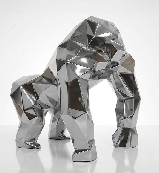 Geometric Silver Gorilla